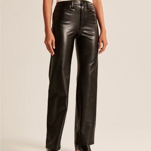 Abercrombie & Fitch Curve Love High Rise 90s Relaxed Leather Pants